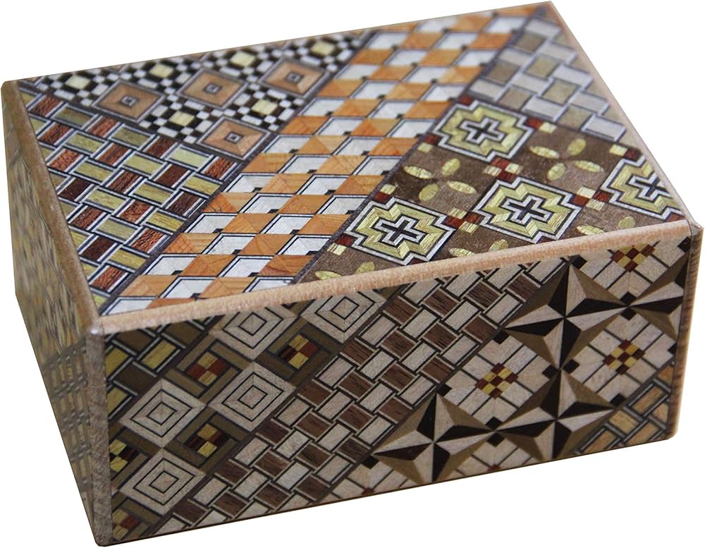 Amazon.co.jp: 箱根寄木細工 寄木細工 ひみつ箱 4寸 7回 Trick Box
