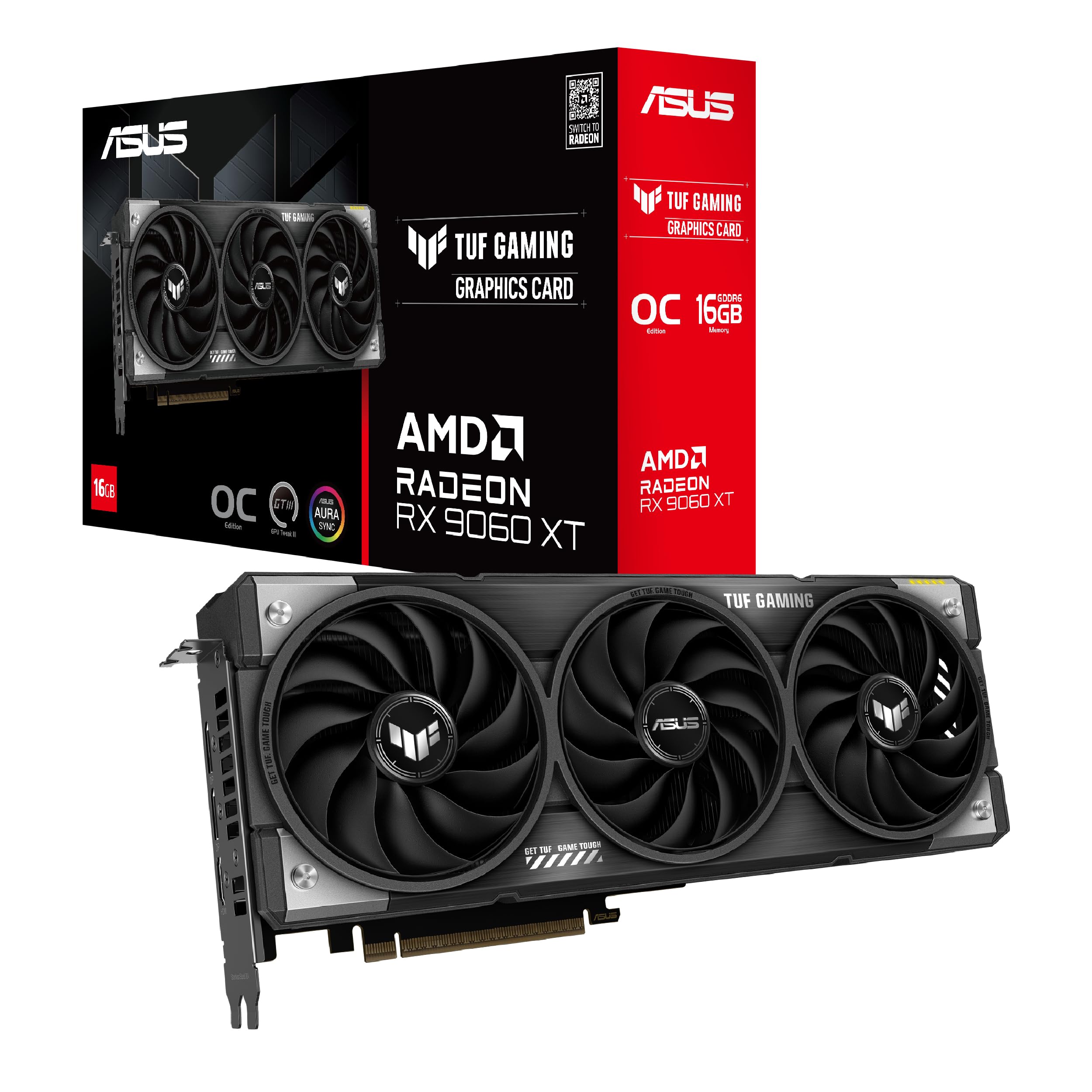 Amazon | ASUS AMD Radeon RX 9060 XT ビデオカード 16GB GDDR6 OC