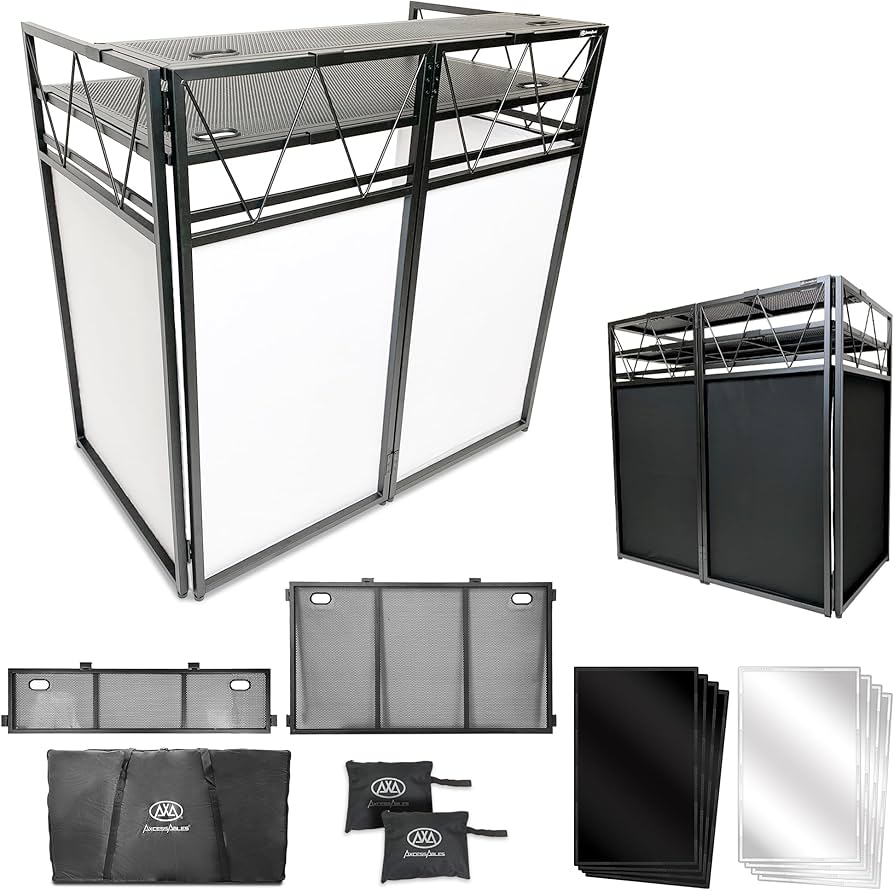 Amazon.com: AxcessAbles Two-Tier Portable DJ Booth | Large DJ
