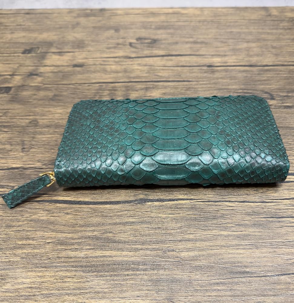 Amazon | グリーンパイソン 長財布 パイソンレザー長財布 財布