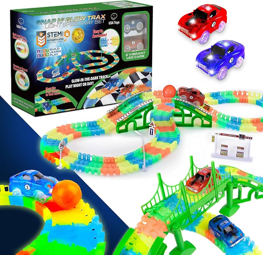 Amazon.co.jp: USA Toyz Glow Trax 暗闇で光るレーストラック 子供用