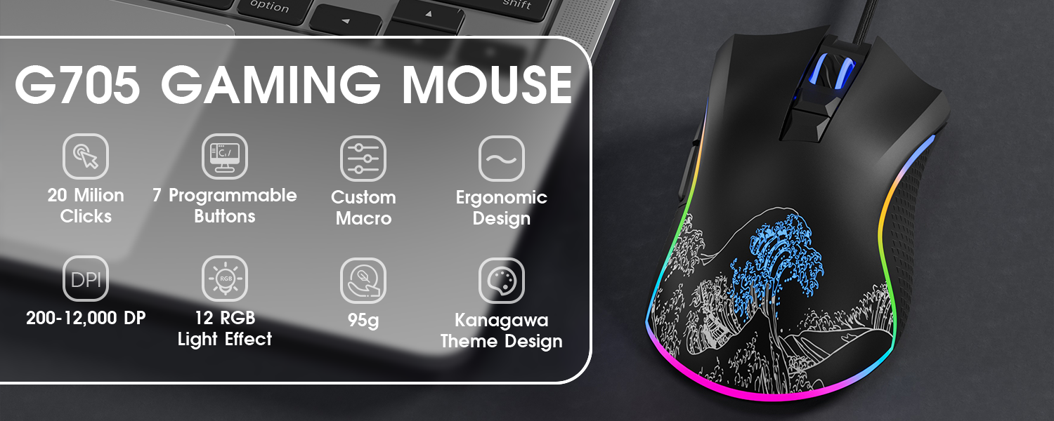 Amazon.com: XVX Wired Gaming Mouse, 12000 DPI RGB Mouse with 12