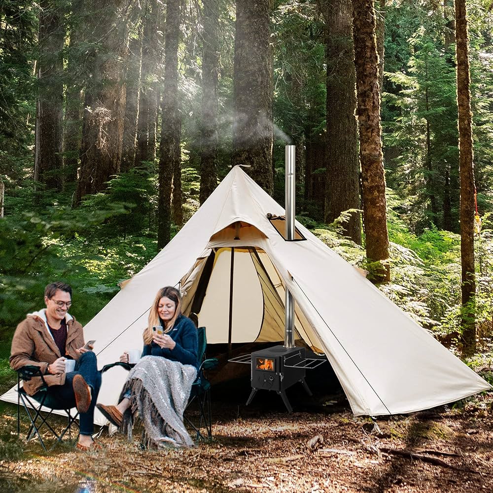 Amazon.co.jp: LAZZO ファミリーキャンプ ホットテント ストーブ付き