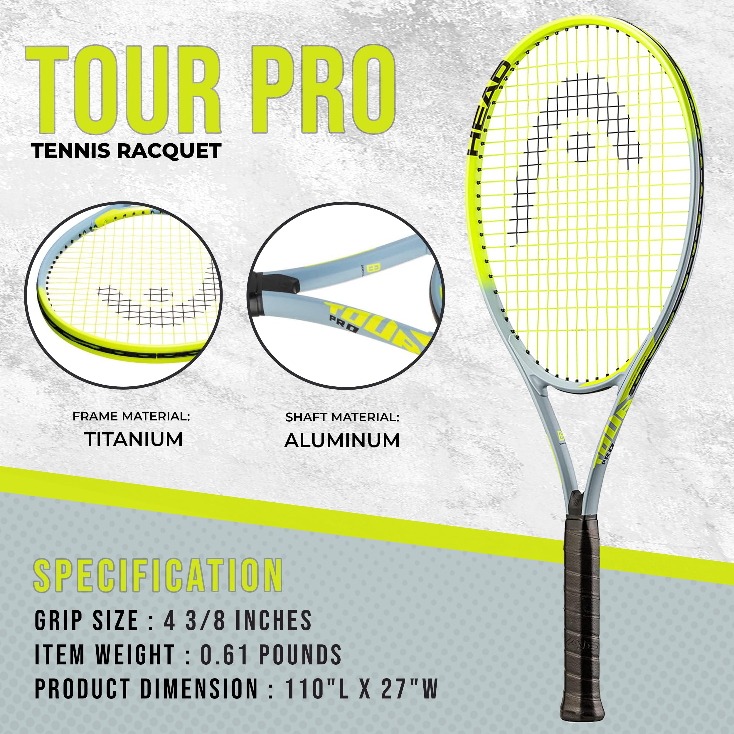 Amazon | HEAD Tour Pro テニスラケット - ストリング入り ライト