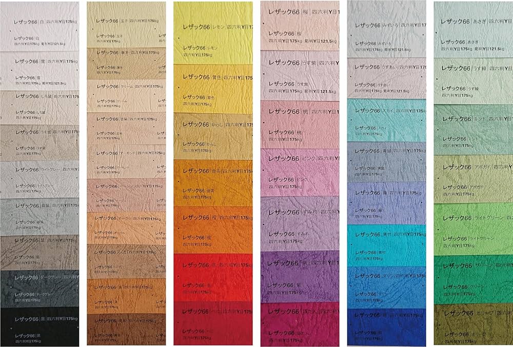 Amazon.co.jp: レザック66 紙 175kg A2サイズ 30枚入り 選べる50色 厚