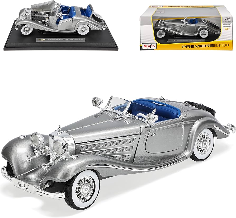Mercedes-Benz 500K Type Special Roadster Convertible Silver Grey