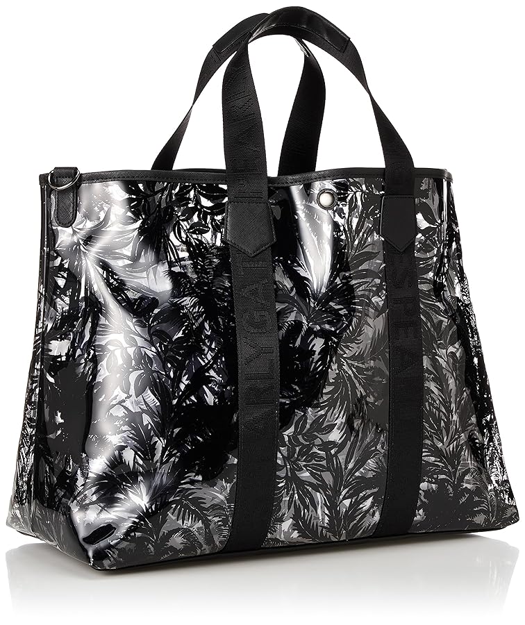 パーリーゲイツ ラウンドバッグ トート 黒 ボタニカル 総柄 新品クリア