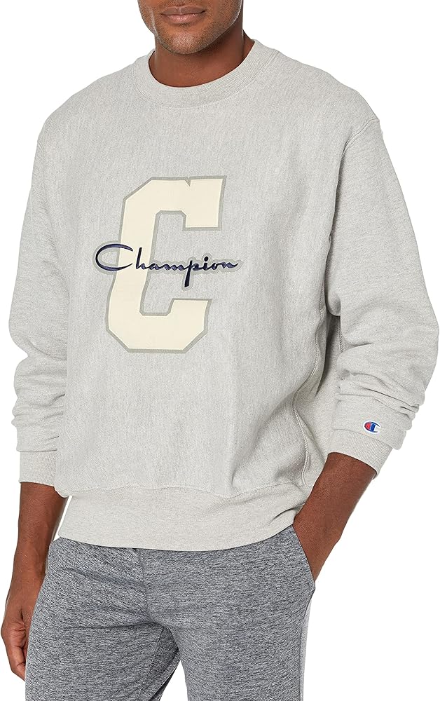 Champion Men's Reverse Weave Sweatshirt, Oxford Gray 2, X-Small at