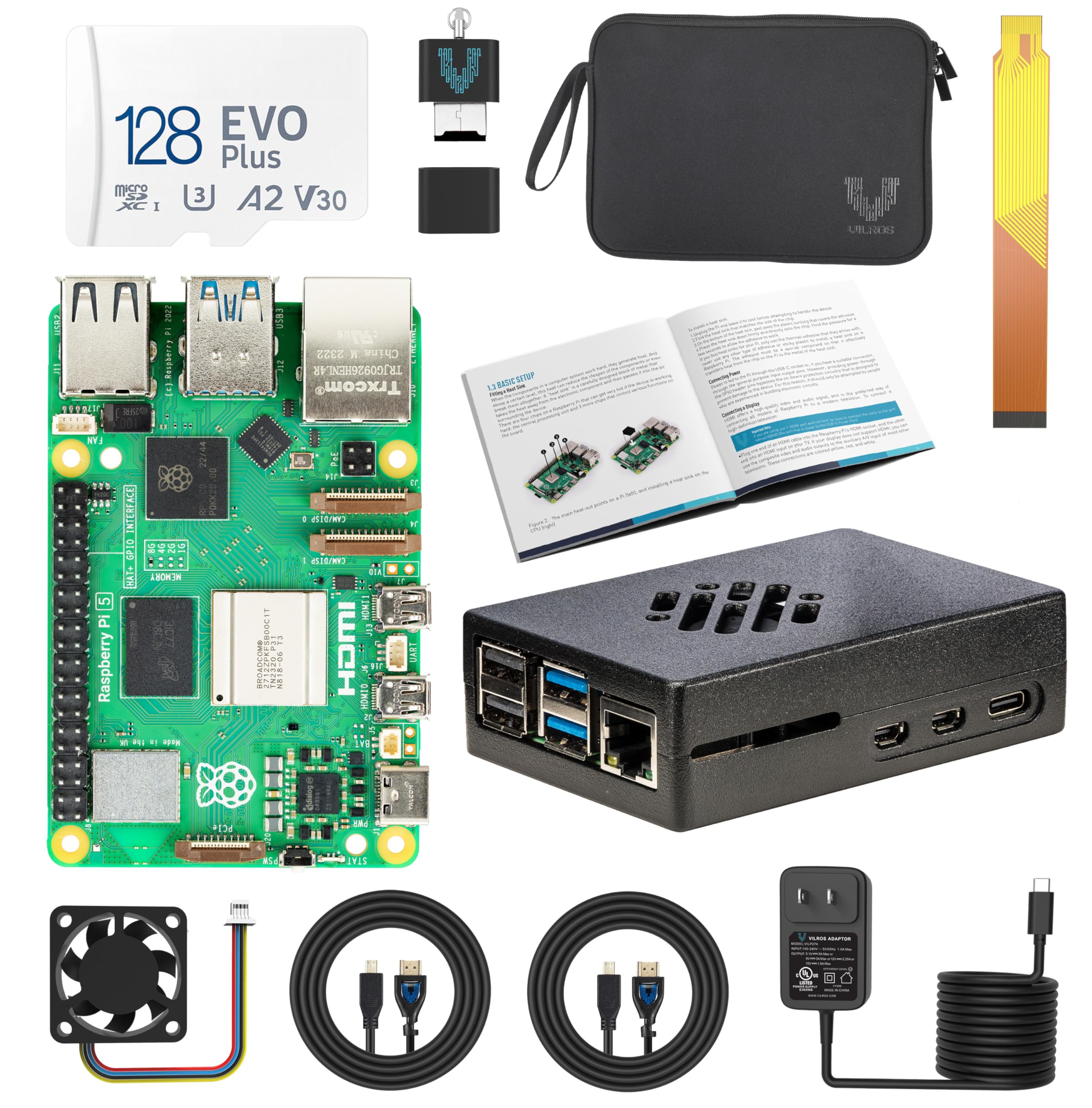 Amazon.com: Vilros Raspberry Pi 5 Starter Kit MAX – Official 8GB