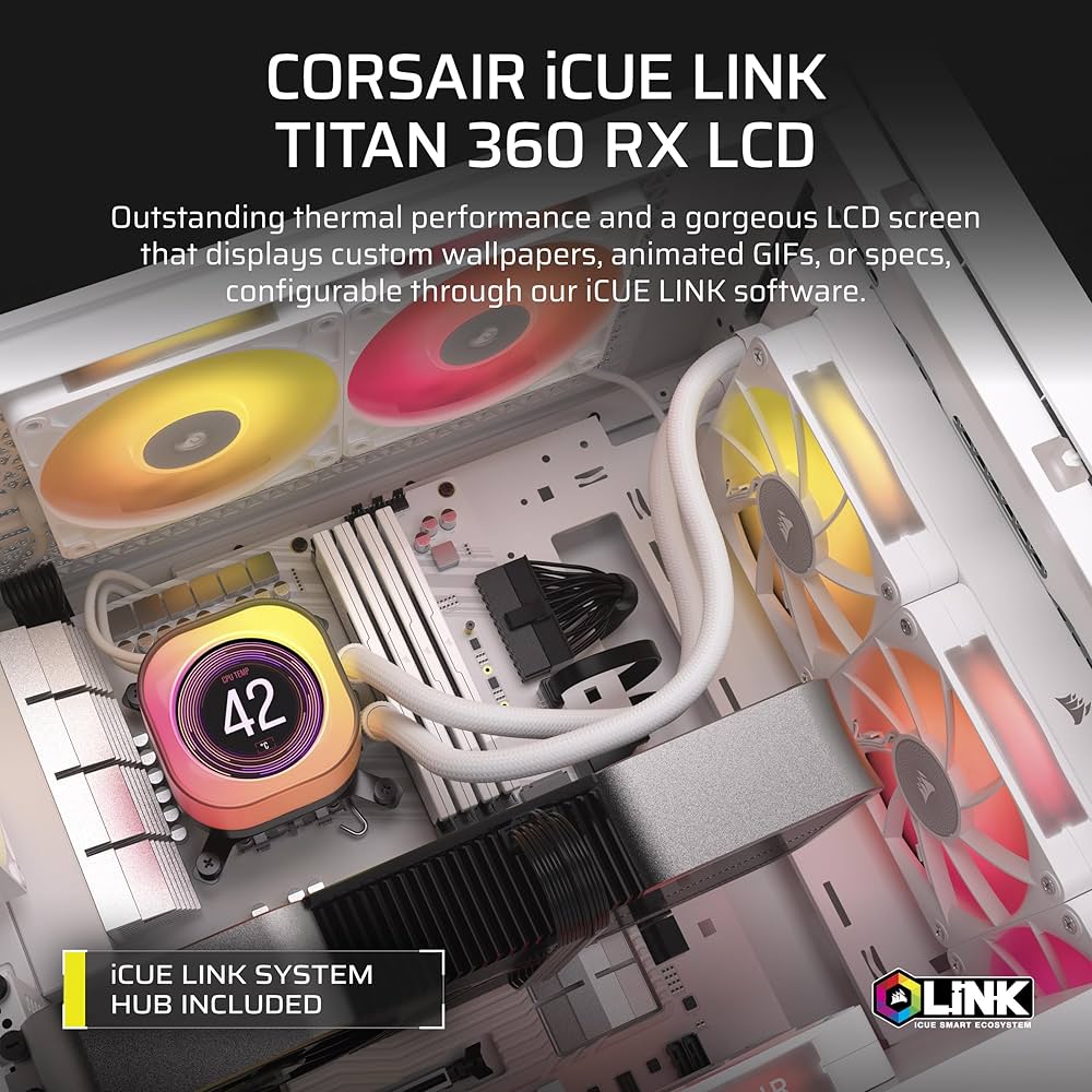 Amazon.com: CORSAIR iCUE Link Titan 360 RX LCD Liquid CPU Cooler