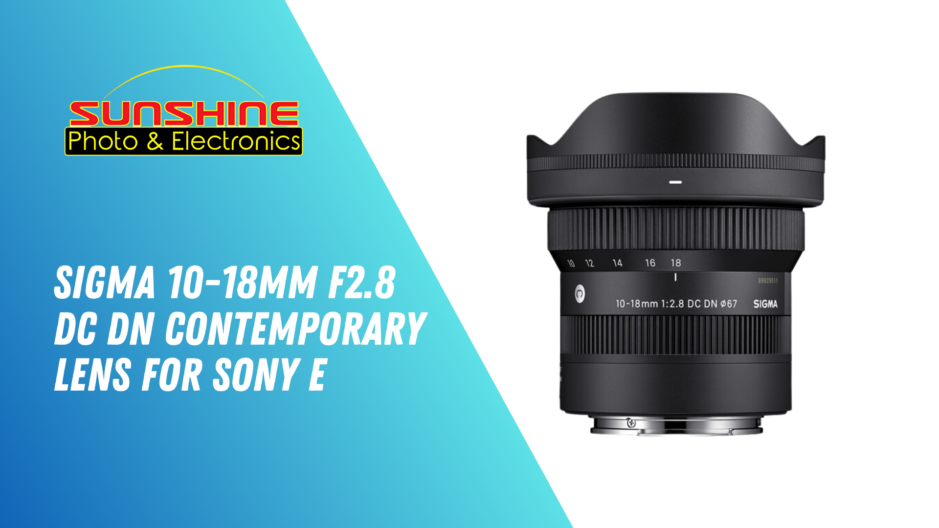 Amazon.com : Sigma 10-18mm f2.8 DC DN Contemporary Lens for Sony E