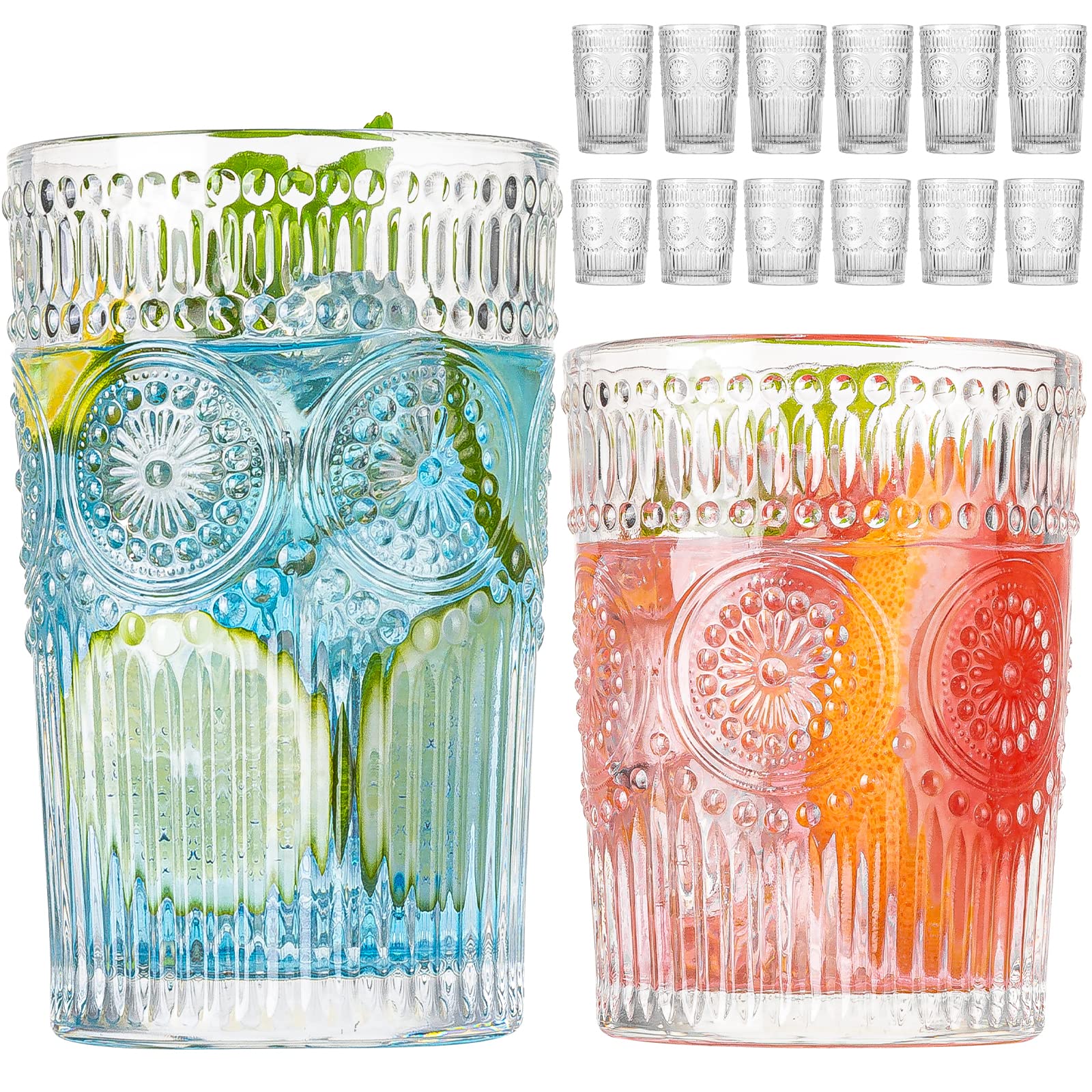 Amazon.com | wookgreat Vintage Drinking Glasses Set of 12