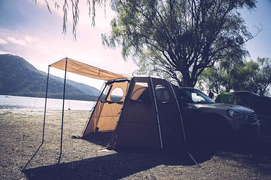 Amazon | OXFORD6.0 カーサイドタープ シェルター型 | ストーン