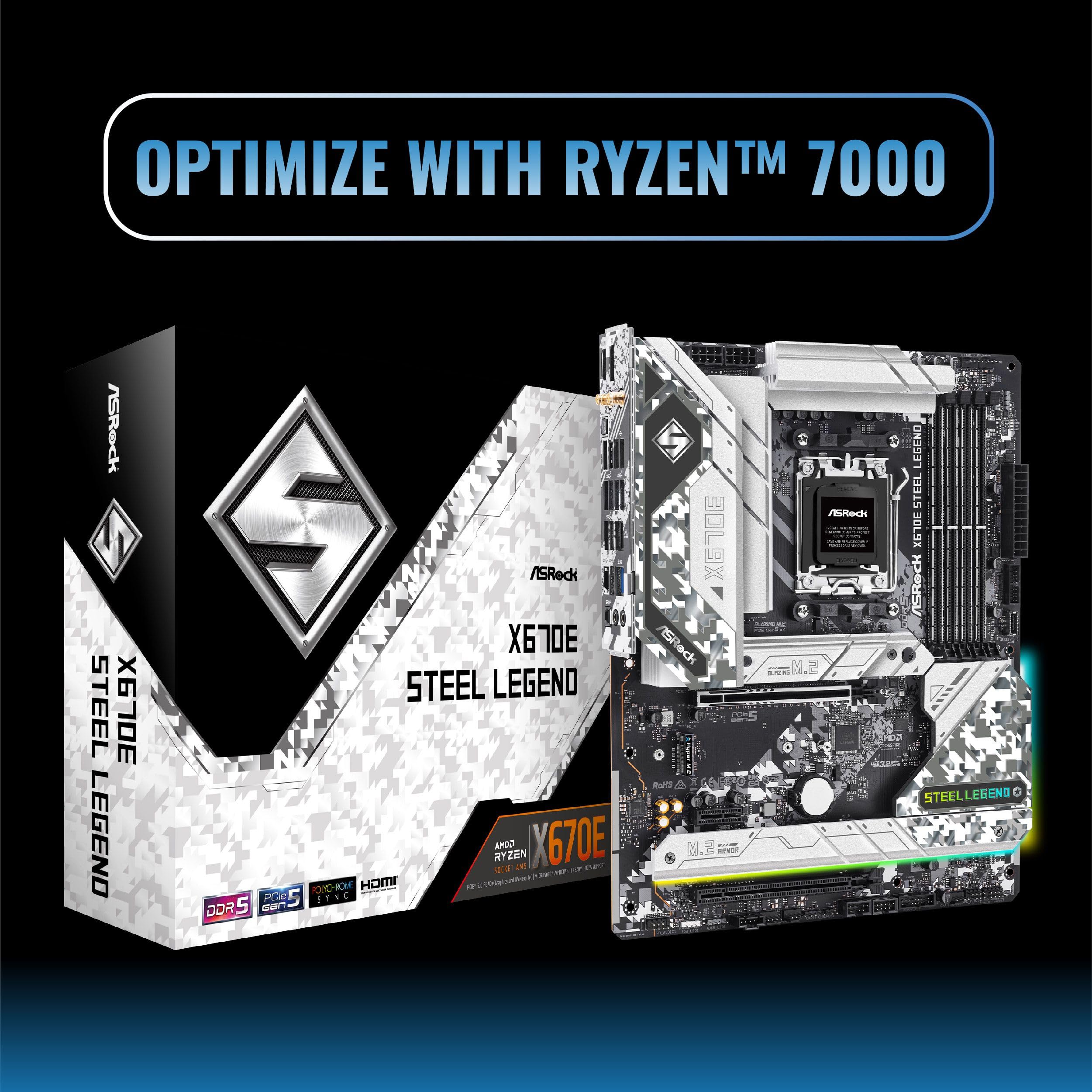 Amazon.com: ASRock X670E Steel Legend Support AMD AM5 RYZEN 7000