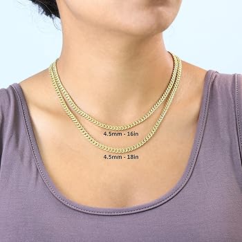 Amazon | Nuragold 10K リアルイエローゴールド マイアミキューバン