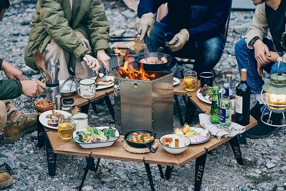 Amazon | ヘキサウッドテーブル 焚き火台テーブル 囲炉裏テーブル