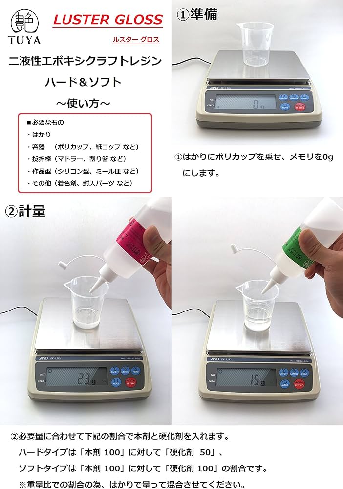 Amazon.co.jp: 艶 二液性エポキシクラフトレジン液 【ハード】 本剤