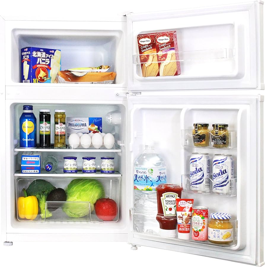 Amazon | エスキュービズム 2ドア冷蔵庫 WR-2090WH ホワイト 90L WR