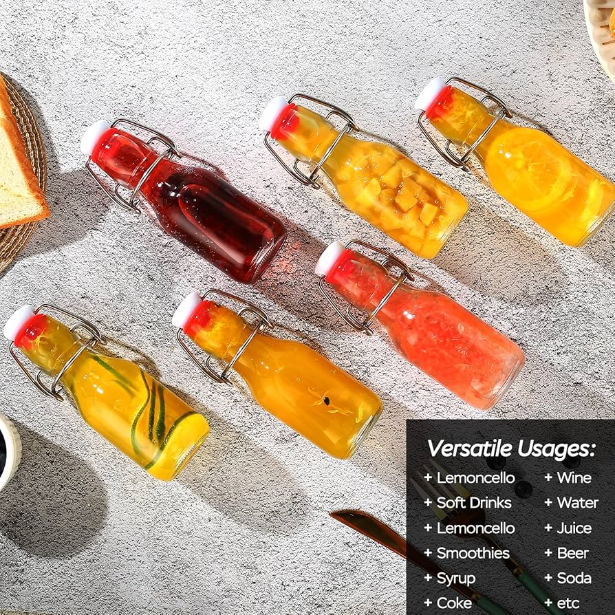 Amazon.com: ZEBEIYU 12 Pack 4 oz Swing Top Glass Bottles,Flip Top