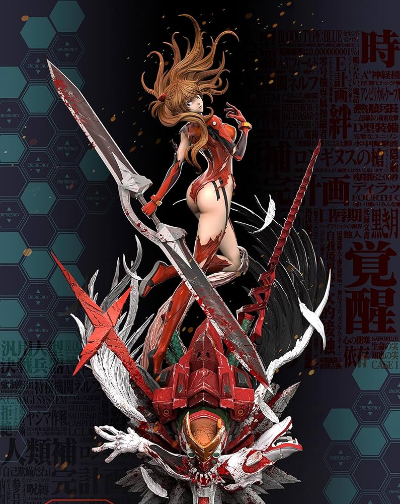 Amazon.co.jp: 惣流・アスカ・ラングレー フィギュア 1/4スケール 塗装