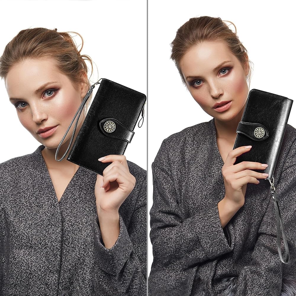 Amazon.com: Travelambo Women's Wallet RFID Blocking Wristlet