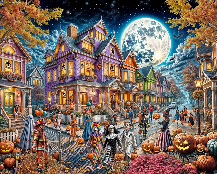 Amazon.com: Moonlit Halloween Jigsaw Puzzle 1000 Piece by Vermont