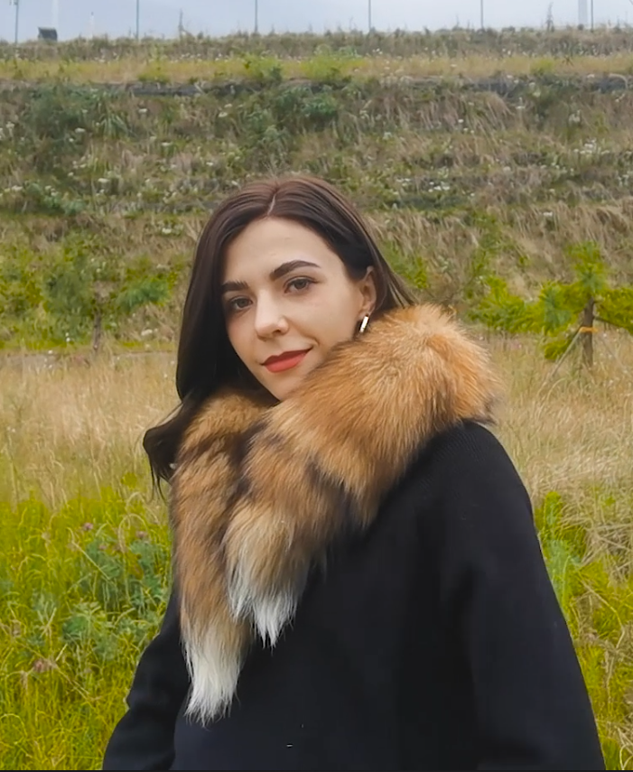 MINGXINTECH Mingxin real fox tail fur collar scarf womens fashion