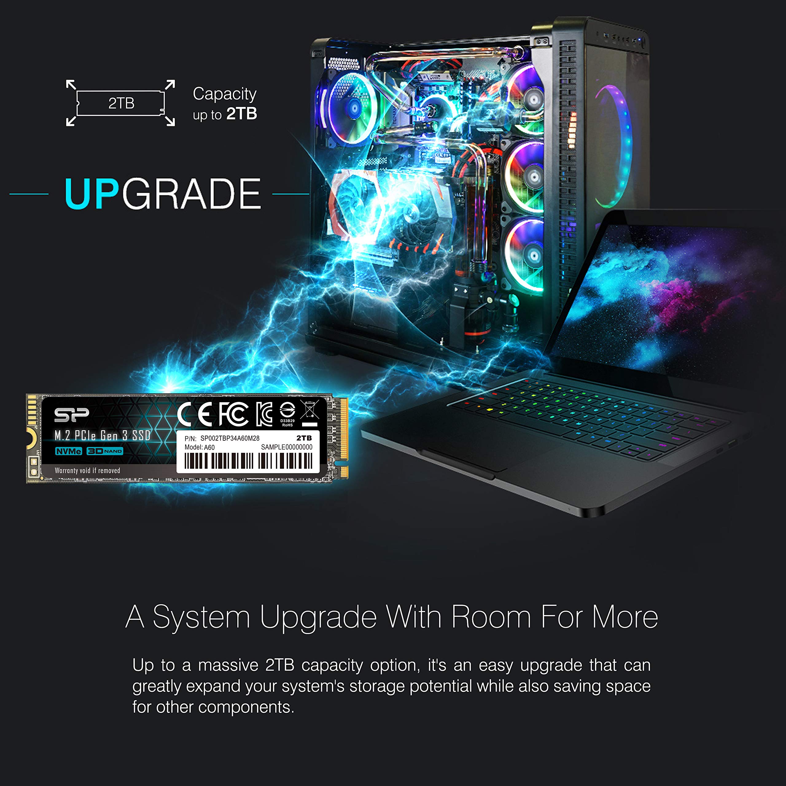 Amazon | Silicon Power 2TB NVMe M.2 PCIe Gen3x4 2280 SSD Solid