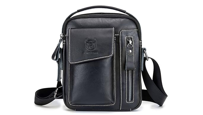 Amazon.com: KPYWZER Genuine Leather Shoulder Bag Small Men