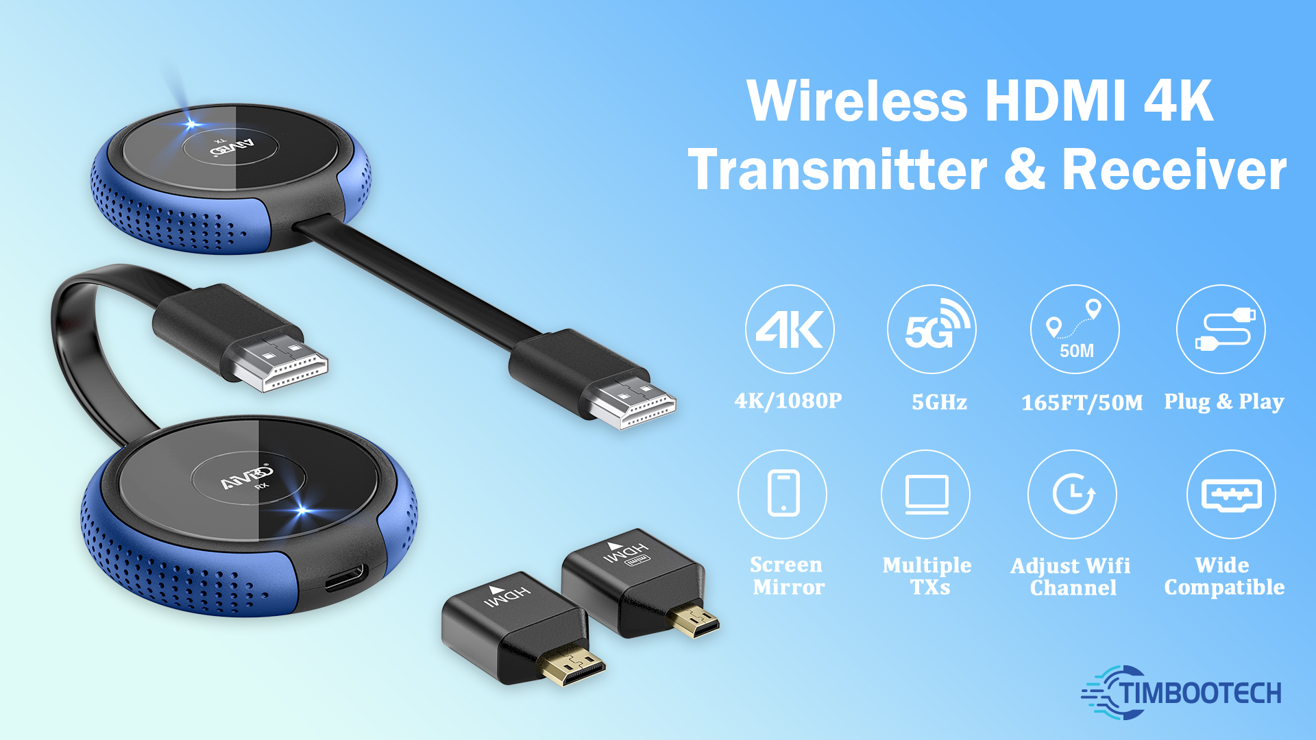 Amazon.com: TIMBOOTECH Wireless HDMI Transmitter and Receiver 4K