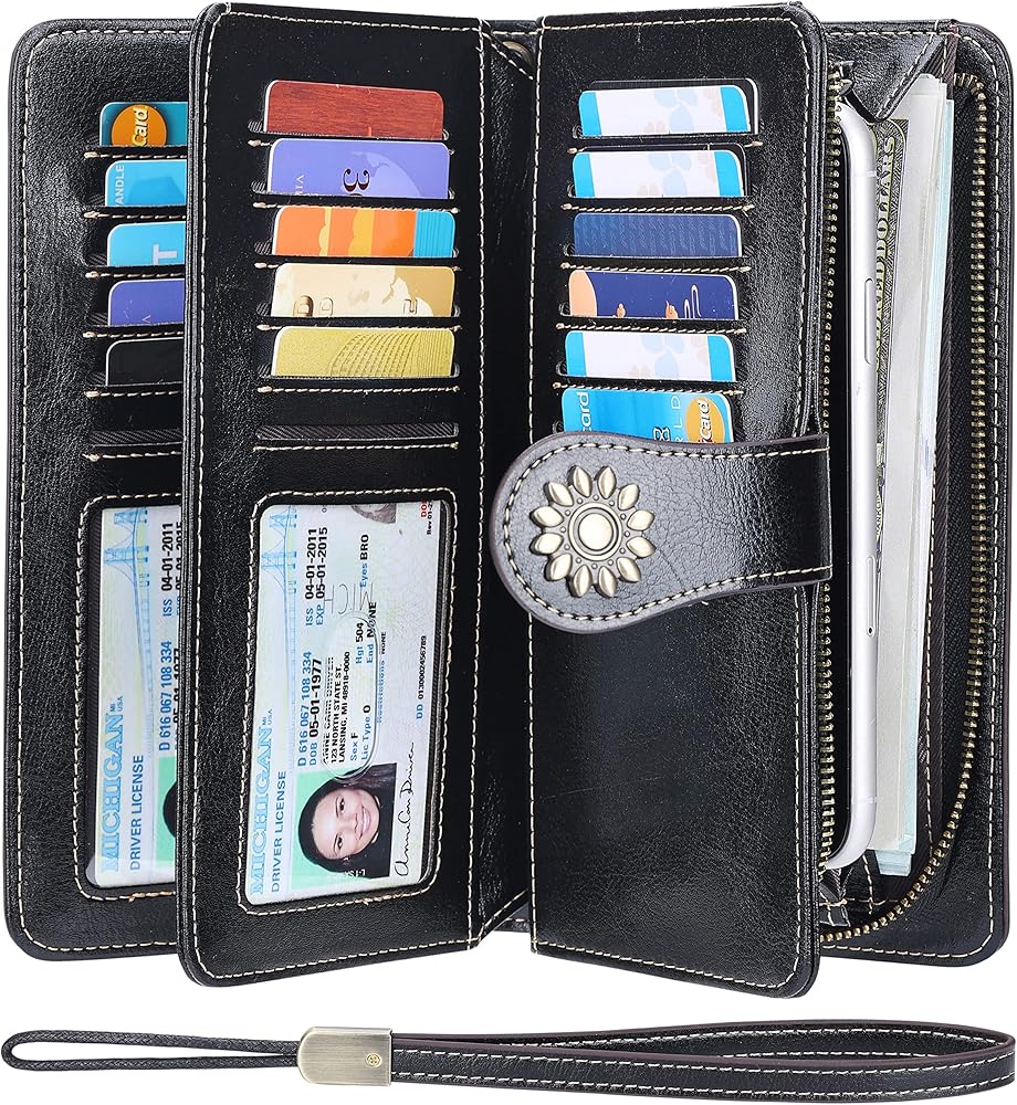 Amazon.com: Lavemi Womens Large Capacity Genuine Leather RFID