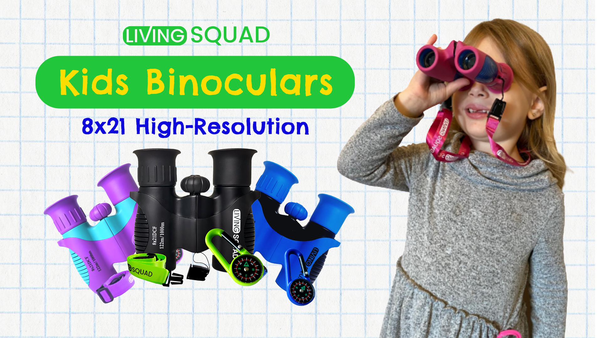 Amazon.com : Kids Binoculars 8x21 Black- Child Age 3-12, Shock