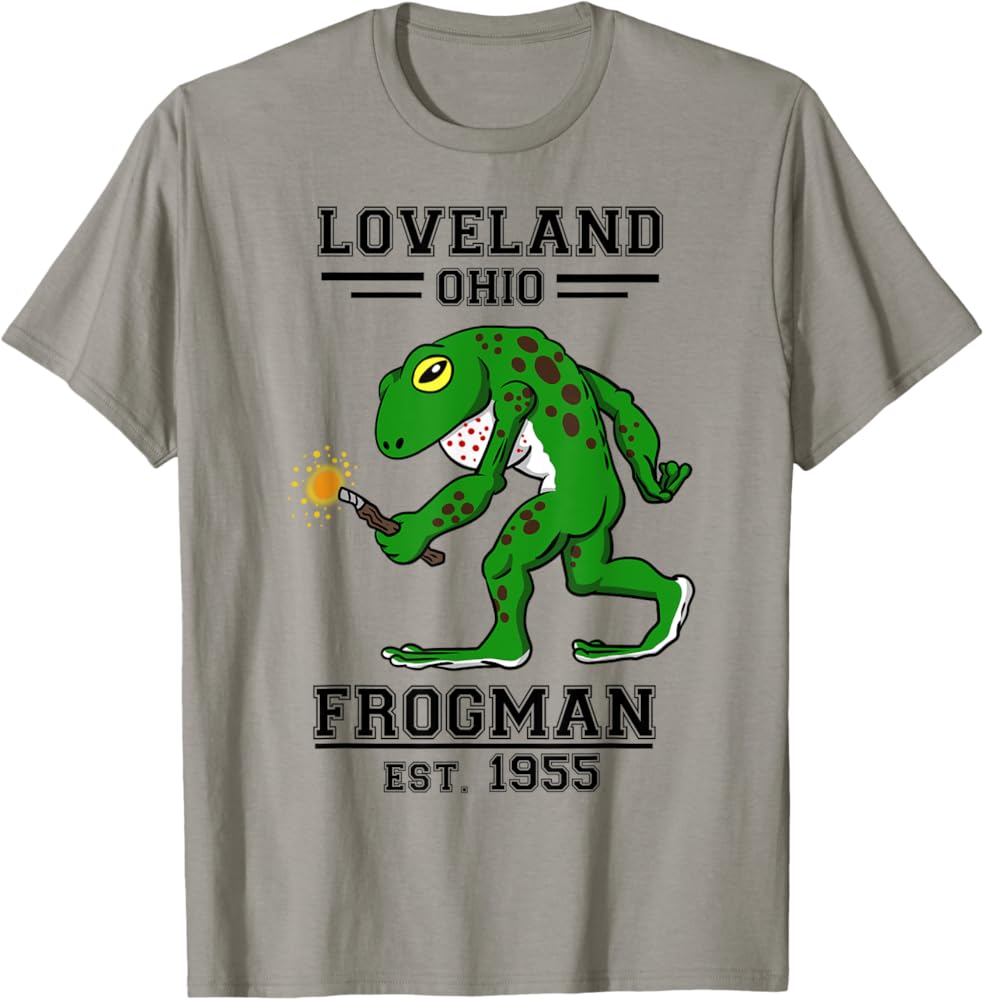 Amazon.com: The Loveland Ohio Frogman 1955 T-Shirt : Clothing