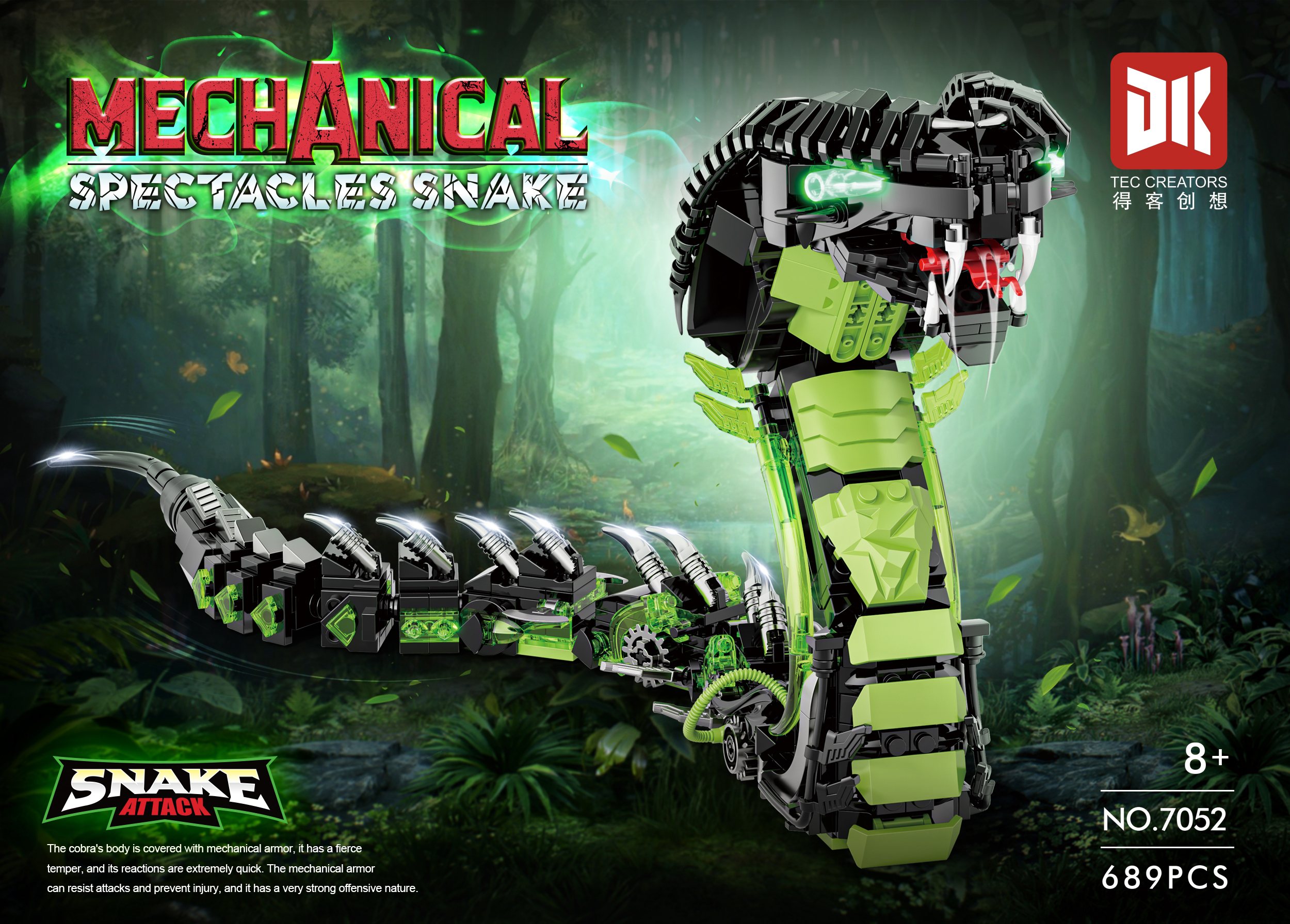 Amazon.com: HJPLPXH Mechanical Snake Building Blocks Set Creative