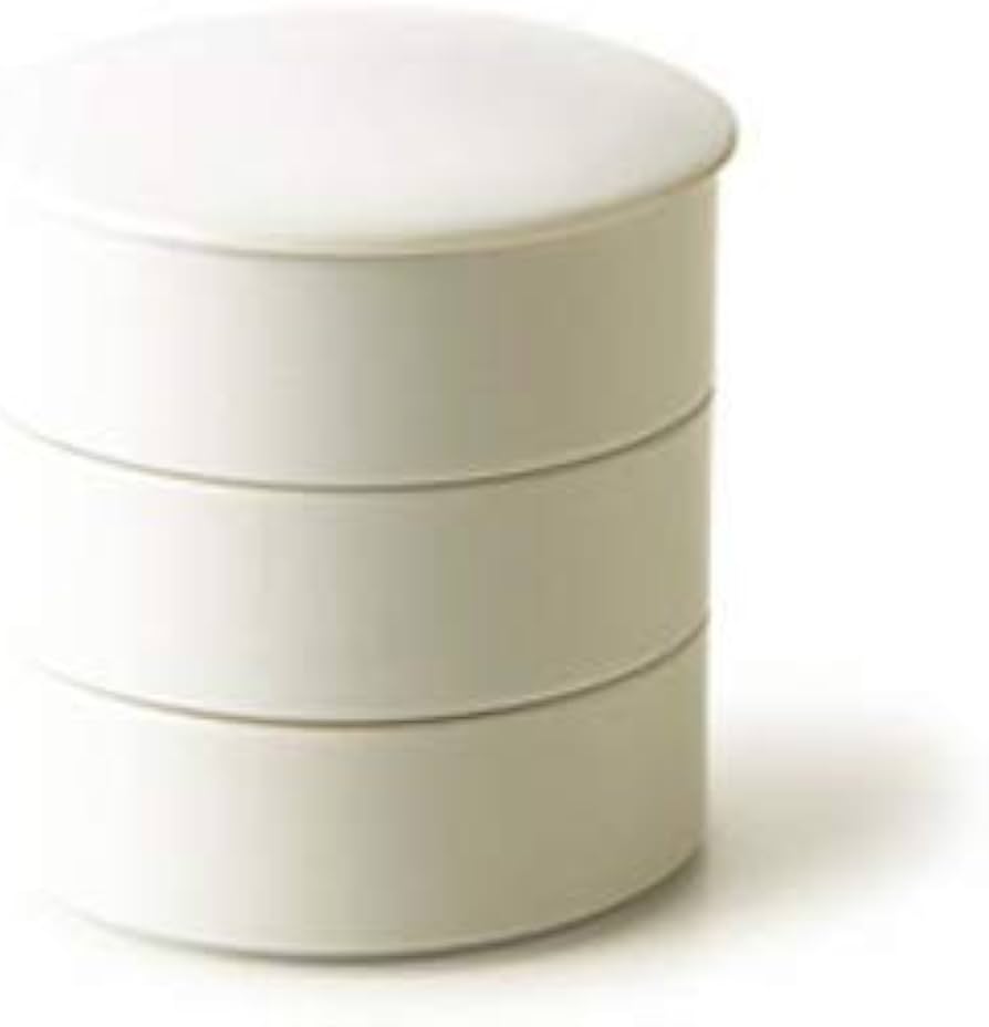 Amazon | 【日本製】直径11cm 三段重 白 (重箱 丸形 陶器 磁器製