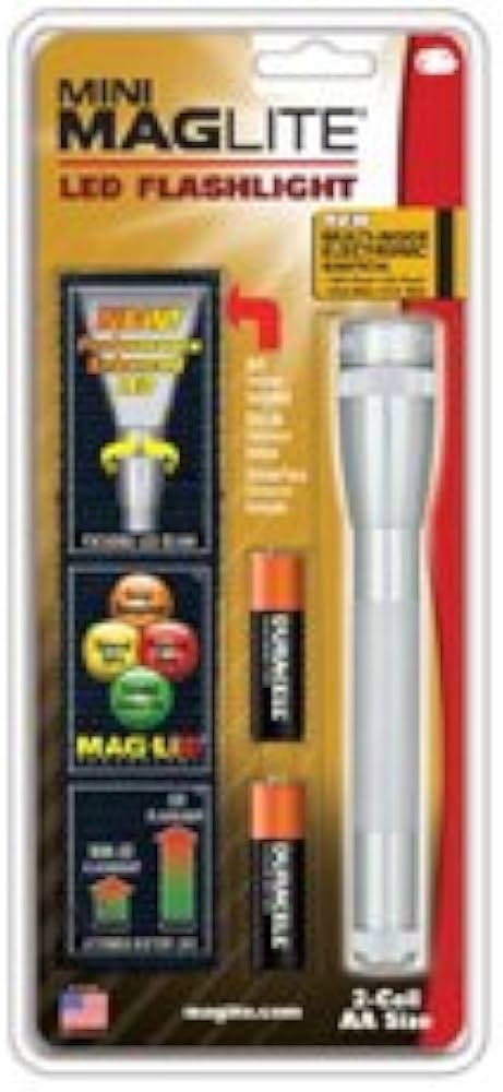 Amazon | MAG-LITE(マグライト) ミニマグLED AA シルバー 単3電池 2本