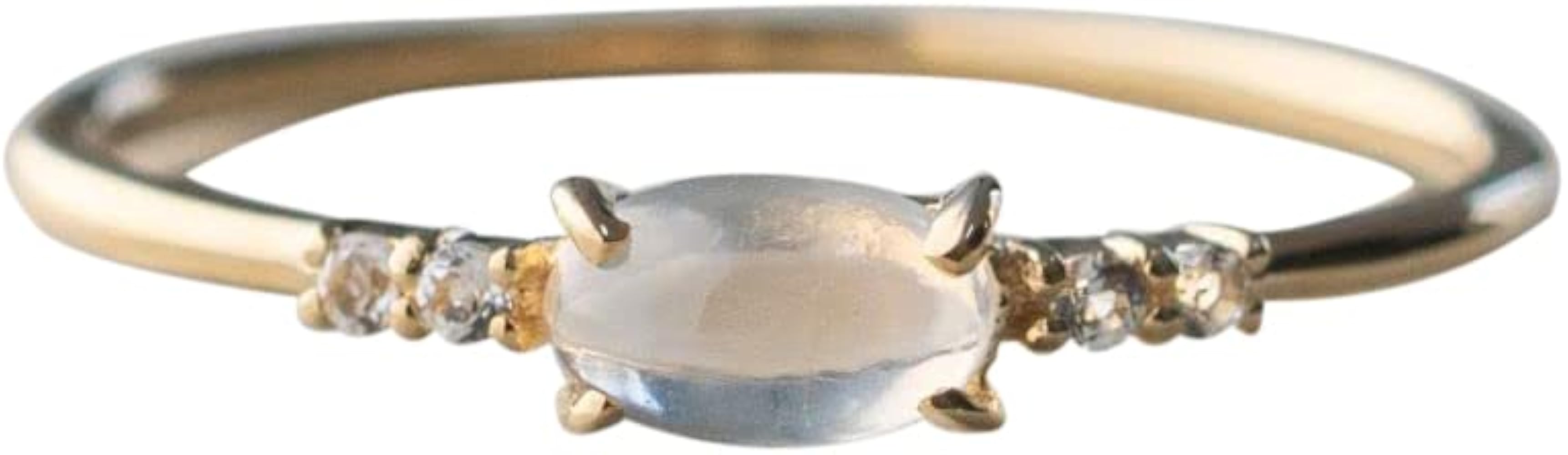 Amazon | (エテ) ete K10YG ムーンストーン/ホワイトトパーズ リング