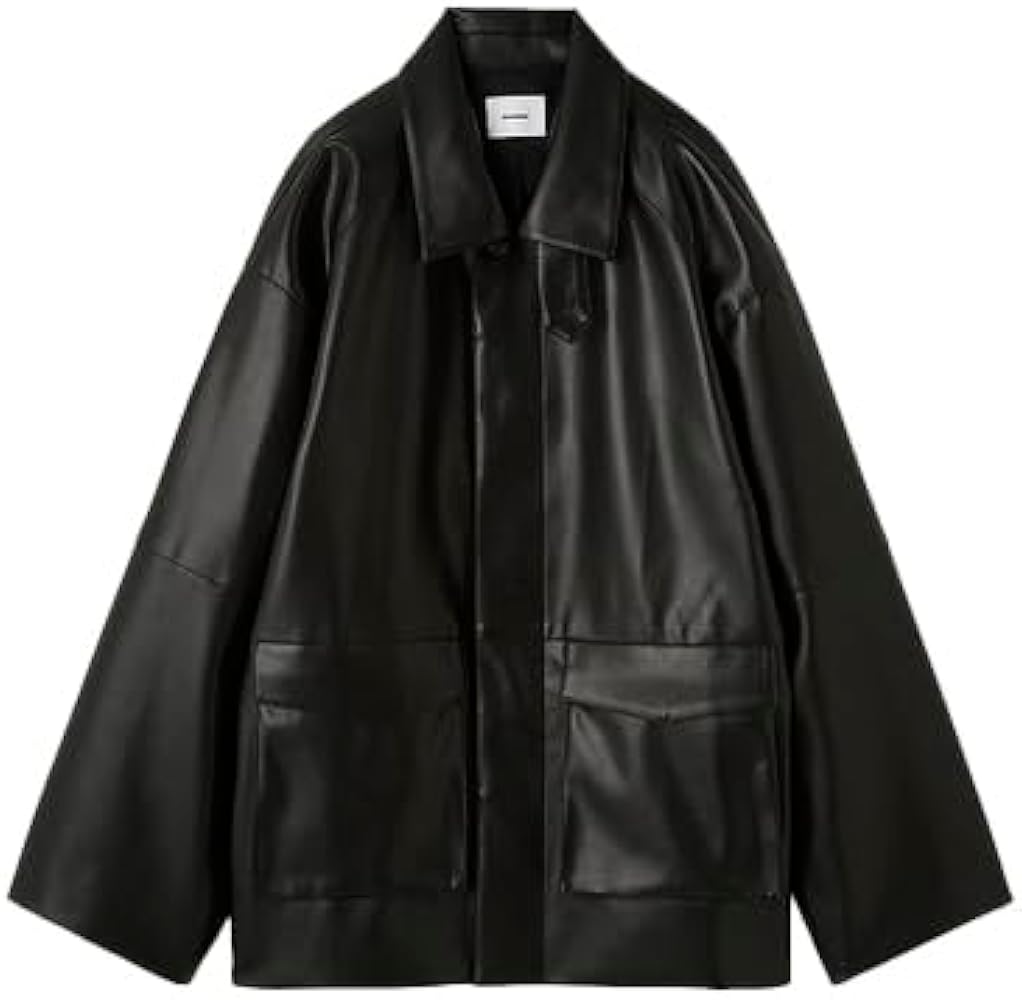 Amazon | [ミースロエ] フェイクレザーカバーオールジャケット