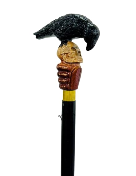 Amazon.co.jp: Black Canes ウォーキングスティック 木製スカル カラス