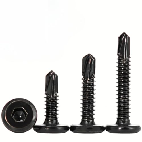 Amazon | 20本入 低頭 六角穴付 平ボタンキャップタッピング ねじ 黒