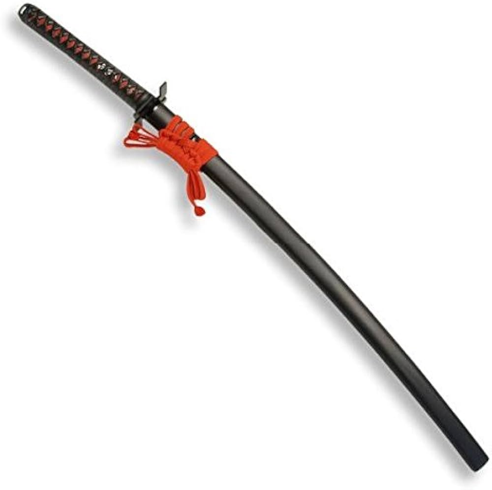 Amazon.co.jp: 模造刀剣 刀身を黒染め、鍔は卍の変わり刀（柄：本皮