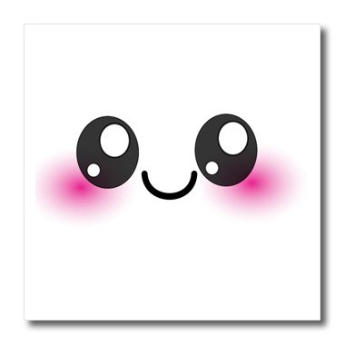 Amazon.com: 3dRose White Kawaii Smiley Square-Adorable and Cute