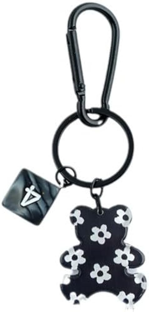 Amazon.co.jp: [GuoDuo] フラワー柄クマ型キーホルダー, カラビナ付き