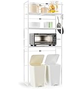 Amazon.co.jp: LORAK ゴミ箱上ラック 幅56～84cm伸縮 キッチン棚 左右