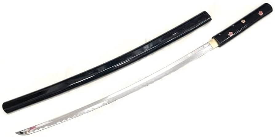 Amazon.co.jp: 模造刀（美術刀） 合口拵 黒呂鞘 大刀 夜桜（よざくら