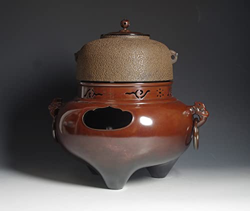 釜師 山口浄雄作 古銅寫 瓢托子 茶道具 共箱