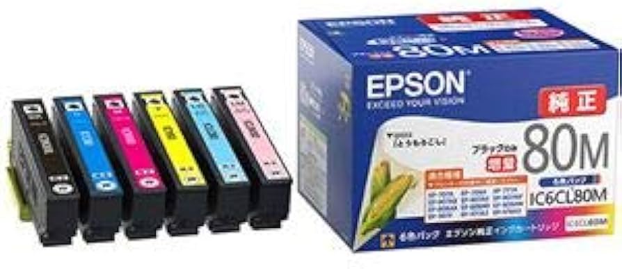 Amazon.co.jp: エプソン インクカートリッジ6色パック(黒のみ80L