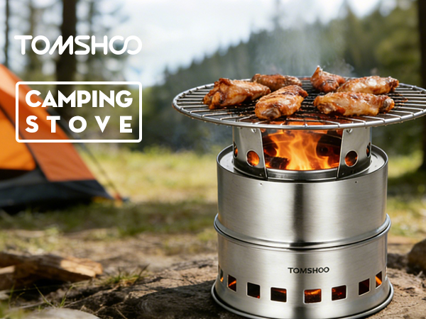 Amazon.com: TOMSHOO Portable Folding Windproof Wood Burning Stove