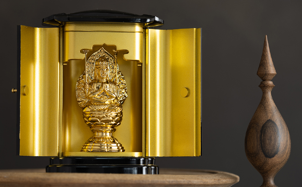 Amazon｜仏像 千手観音菩薩(純金メッキ) PC厨子入り 仏師：渡辺景秋