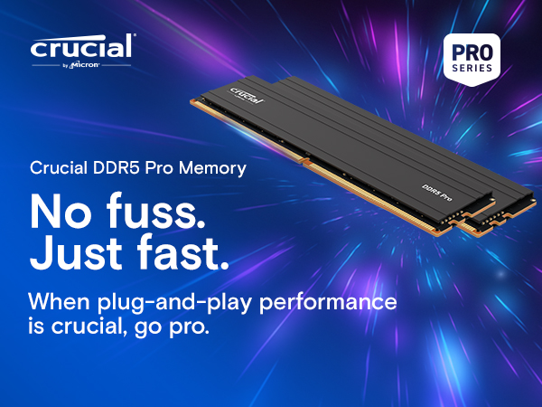 Crucial Pro 32GB DDR5 RAM Kit (2x16GB), 6000MHz (or 5600MHz or